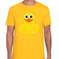 Verkleed T-shirt heren - geel - lief badeendje - foute party/themafeest