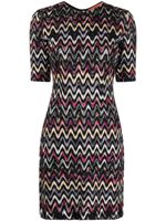 Missoni zigzag-embroidered wool-blend dress - Noir - thumbnail