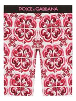 Dolce & Gabbana Kids short de cyclisme à imprimé Majolica - Rouge