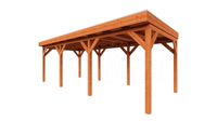 Trendhout Overkapping Casa 730x330 cm- Plat dak- Onbehandeld lariks Douglas hout- Trendhout
