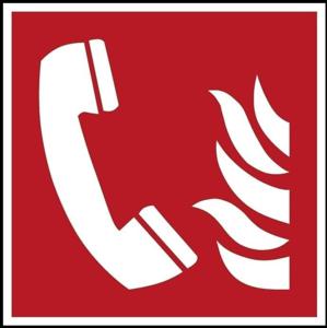 Telefoon voor brandalarm - 150 x 150 mm - Sticker