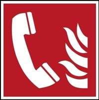 Telefoon voor brandalarm - 150 x 150 mm - Sticker - thumbnail