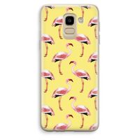Flamingo's geel: Samsung Galaxy J6 (2018) Transparant Hoesje