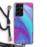 Zweverige regenboog: Samsung Galaxy S21 Ultra Transparant Hoesje met koord