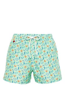 Kiton short de bain à imprimé graphique - Vert