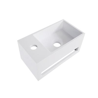 Fontein met Handdoekhouder Wiesbaden Solid Surface (kraangat rechts) 35.6x20.3x15.9 cm Mat Wit