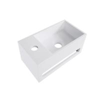 Fontein met Handdoekhouder Wiesbaden Solid Surface (kraangat links) 35.6x20.3x15.9 cm Mat Wit