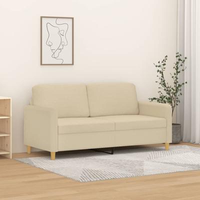 Tweezitsbank 140 cm stof crmekleurig