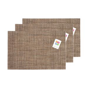 Placemats Hampton - 6x - bruin geweven - PVC - 30 x 45 cm