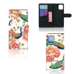 Telefoonhoesje met Pasjes voor Motorola Edge 20 Lite Pink Peacock