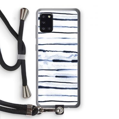 Ink Stripes: Samsung Galaxy A31 Transparant Hoesje met koord