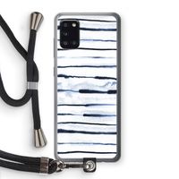 Ink Stripes: Samsung Galaxy A31 Transparant Hoesje met koord