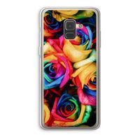 Neon bloemen: Samsung Galaxy A8 (2018) Transparant Hoesje