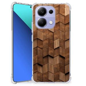 Stevig Telefoonhoesje voor Xiaomi Redmi Note 13 4G Wooden Cubes