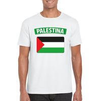 T-shirt met Palestijnse vlag wit heren