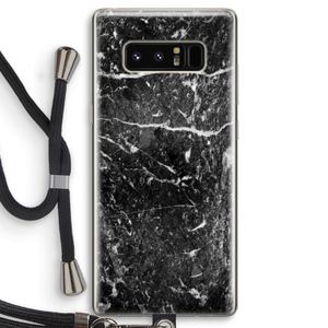 Zwart marmer: Samsung Galaxy Note 8 Transparant Hoesje met koord