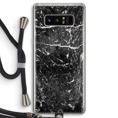 Zwart marmer: Samsung Galaxy Note 8 Transparant Hoesje met koord