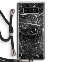 Zwart marmer: Samsung Galaxy Note 8 Transparant Hoesje met koord
