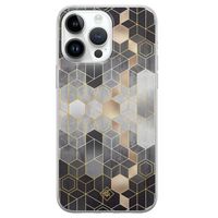 iPhone 14 Pro Max siliconen hoesje - Grey cubes iPhone 14 Pro Max siliconen hoesje - Grey cubes