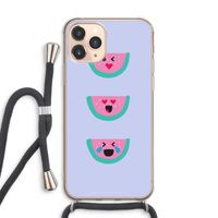 Smiley watermeloen: iPhone 11 Pro Max Transparant Hoesje met koord Smiley watermeloen: iPhone 11 Pro Max Transparant Hoesje met koord
