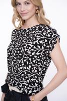 Geisha Top 52419-20 Black/off-white T-shirts Black/off-white