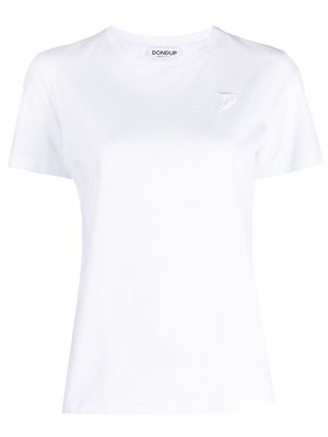 DONDUP t-shirt en coton à logo brodé - Blanc