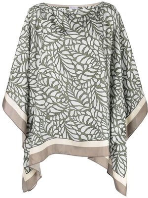 Brunello Cucinelli blouse drapée à imprimé graphique - Vert