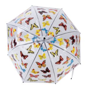 Esschert Design paraplu Vlinders 83 x 81,5 cm PP transparant