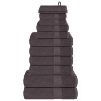 VidaXL 12-delige handdoekenset 360 g/m² 100% katoen antracietkleurig