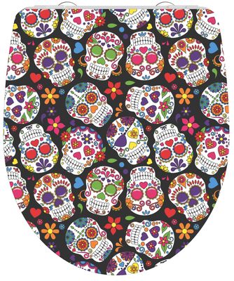 Schutte Duroplast High Gloss WC-bril CRAZY SKULL met soft-close en quick-release
 82586