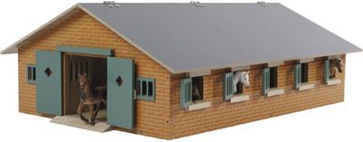 Paardenstal hout met 9 paardenboxen 1:32