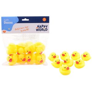 8x Happy World badeendjes geel 6 cm