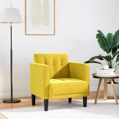 Fauteuil met armleuningen geel 53 cm fluweel
