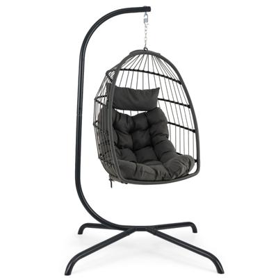 Hangstoelset Hangstoel + Hangstoelstandaard PE-Rattan Hangmand Stoel Metaal Frame