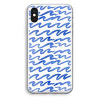 Blauwe golven: iPhone XS Transparant Hoesje