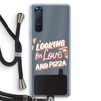 Pizza is the answer: Sony Xperia 5 II Transparant Hoesje met koord