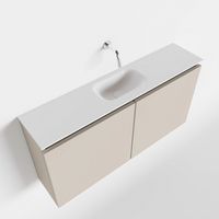 Toiletmeubel Mondiaz Ture | 100 cm | Meubelkleur Linen | Eden wastafel Talc Midden | Zonder kraangat