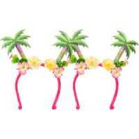 Carnaval verkleed Tiara/diadeem - 2x - Palmbomen en bloemen - dames/meisjes - Tropische Hawaii thema - thumbnail