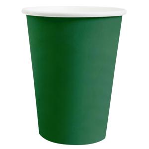 Santex feest/verjaardag bekertjes - 10x stuks - karton - donkergroen - 270 ml