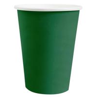 Santex feest/verjaardag bekertjes - 10x stuks - karton - donkergroen - 270 ml