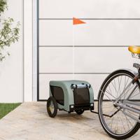 Hondenfietstrailer oxford stof en ijzer grijs en zwart Hondenfietstrailer oxford stof en ijzer grijs en zwart