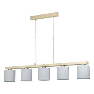 Eglo Eetkamer hanglamp Castralvo houtbruin met witte kappen 98591