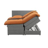 Leen Bakker - Boxspring Met Opbergruimte Liv Egaal - Licht - 140x200 Cm - Stof - Grijs