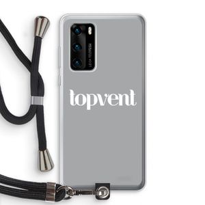 Topvent Grijs Wit: Huawei P40 Transparant Hoesje met koord