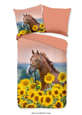 Good Morning Kinderdekbedovertrek "paard met zonnebloemen" - Multi - (135x200 cm) - Katoen Good Morning Kinderdekbedovertrek "paard met zonnebloemen" - Multi - (135x200 cm) - Katoen