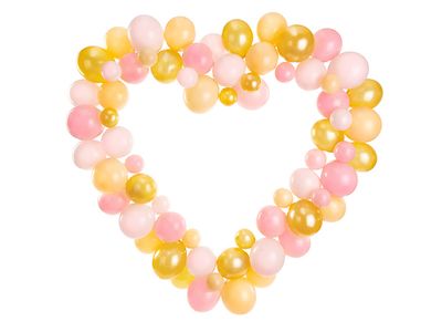 Ballonslinger Met Hart Frame Peach Pink
