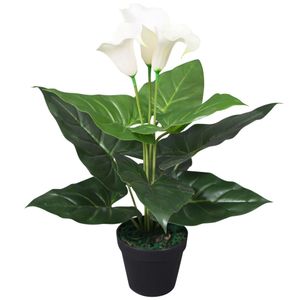 VidaXL Kunst calla lelie plant met pot 45 cm wit