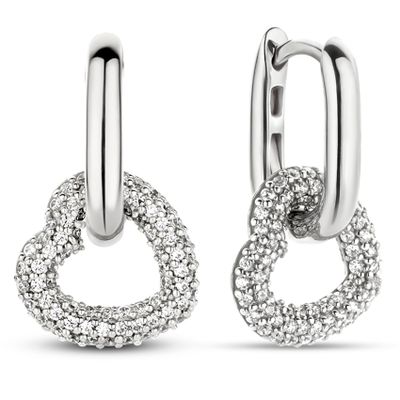 TI SENTO-Milano 7918ZI Oorhangers zilver-zirconia wit 19 mm