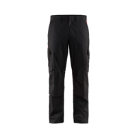 Blåkläder Industrie werkbroek stretch met kniezakken 14481832 | Zwart/Rood | Maat 62 - 7330509760567