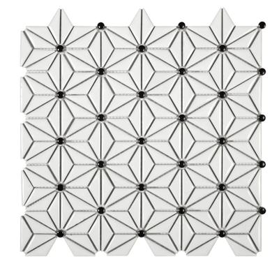Mozaïek tegels Tokio Wit 29x30 - Driehoek Wand en vloer Geglazuurde porseleinen steengoed